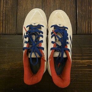 Adidas Kids Size 3 Beige and Blue Baseball Cleats